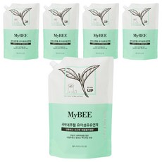 MyBEE 孩童衣物嫩芽柔軟精補充包 蘋果花香, 1.2L, 5個