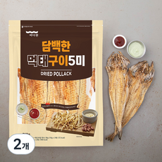 바다원 담백한 먹태구이 5미 + 고추장소스 3p + 와사비마요소스 3p, 210g, 2개