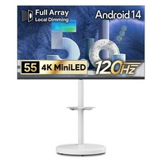 더함 CHiQ 4K QLED MiniLED UHD DLG 120Hz 로컬디밍 돌비 AI 구글 5.0 스마트TV + 삼탠바이미 스탠드 울트라 세트, 140cm(55인치), UA551MINILED Google5.0 120Hz 2025C, 스탠드형, 고객직접설치