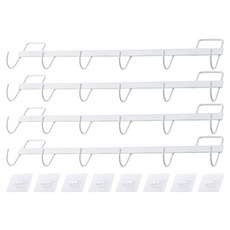 Balgeunliving 免鑽孔6鉤掛勾架, 白色, 4個