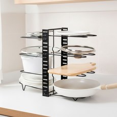 DAILYSHARE 鍋具架 8層 雙面 54 x 42 cm, 黑色, 1個