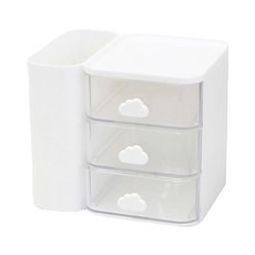 蕉蕉購物 ins雲朵多格帶抽屜筆筒 JJ-BT13379, 1組, 白色