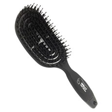曲線造型豬鬃毛梳, 1個, 黑色