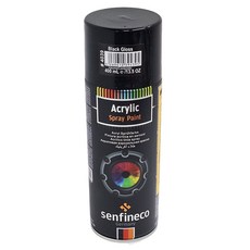 senfineco 壓克力噴漆 亮光, 黑色, 1瓶