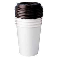 Bloom at home 咖啡廳素色紙杯 300ml x 25p + 黑色杯蓋 25p 組, 1套