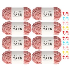 니뜨 허니 벨벳실 100g x 2p + 단수링 5p 세트, 핑크 + 랜덤 발송, 4세트