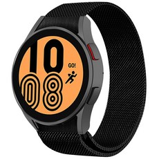 iamdue Galaxy Watch 相容金屬米蘭尼斯弧形錶帶 20mm, 黑色