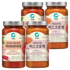 청정원 크랩&생크림 비스크로제 2p + 토마토와 레드페퍼 아라비아따 스파게티소스 2p, 600g, 1세트