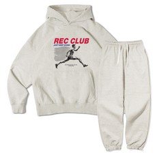 ezy studio Rexclub 雙層棉質連帽T恤 + 寬鬆版型長褲套裝