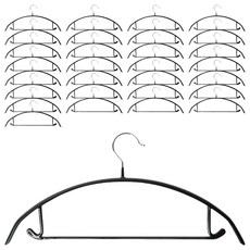 Market Plan 防滑塗層西裝圓形衣架, 黑色, 30入