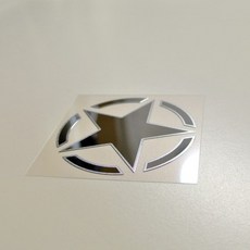 GRIBEN 星星 金屬貼紙, 2個, 霧面 + 亮面