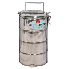 C&C 正304艾美飯層 Set 12cm (4層) 蓋及層: 304不銹鋼 架子: 201不銹鋼, 銀色, 1個