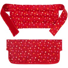 Green Life 草本腰腹部溫熱敷袋 + 保護套組 紅色, 1套