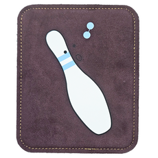 Pin角色Pin Shoong保齡球皮革球巾, 1個, 酒紅色