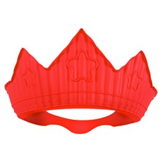 sillymann 100%鉑金矽膠皇冠幼兒洗髮帽, 加厚設計, 有效防止漏水, 適合9個月以上幼兒/頭圍36cm以上, 紅色, 1個