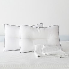 La Pomme 素色涼感絎縫枕頭套+素色滾邊枕頭 2入