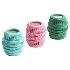 家用衣物防纏繞洗衣球 Set 3 洗衣機清潔球, 粉色＋淺綠, 粉色 + 綠色 + 藍色, 3個