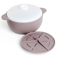 Siligarden 韓國製矽膠鍋蒸鍋1300ml, 1個, 可可色