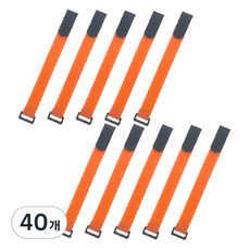 Lumiedor 堅固扣環魔鬼氈束帶, 橘色, 40個