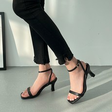 Bellefé 女士 Conff 方頭繫帶涼鞋跟鞋 7cm, 黑色, 225