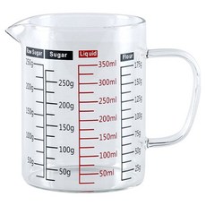 Pearl Horse 寶馬玻璃多功能量杯 - 耐熱玻璃 台灣製造, 混合色, 350ml, 1個