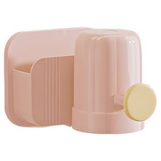 Hanbomnuri 免鑽孔懸浮漱口杯 + 粉彩牙刷牙膏架組合, 粉紅色, 1套