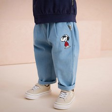 milkmile Peanuts兒童款史努比牛仔哈倫褲