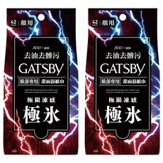 GATSBy 潔面濕紙巾 極凍型, 42張, 2包