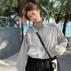 앤드스타일 여성용 시슬라인 하이넥 바람막이 점퍼 263237