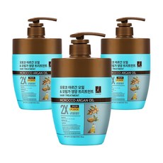 엘라스틴 모로코 아르간 오일 & 모링가 영양 2X 트리트먼트, 700ml, 3개