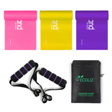 ECOLIZ PB 帶手柄彈性阻力帶, 顏色隨機（手環）