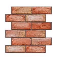 WARM HOUSE DECOR 暖&和家居 工業風牆壁貼 30x30x0.3cm PVC材質, 紅磚, 4個