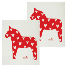 Scan Mom 瑞典Anneko Design造型抹布 紅色, 17*20cm, 2條