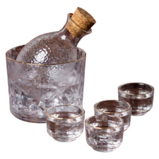 週三休息 金環清酒壺 4入組, 燒酒杯 4p + 玻璃瓶 + 冰桶, 1個
