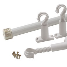 SUNDECO 25mm 窗簾桿 圓形蓋 + 可調式支架, 淺橡木色