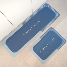 矽藻土地墊組, 海軍藍, 1組