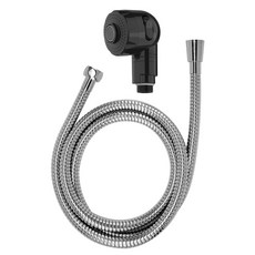 BK髮廊用蓮蓬頭+金屬淋浴軟管組 Moro55, 1組, 黑色