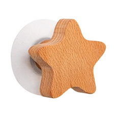 暖&和家居 木質造型創意掛勾 星星 4個 櫸木原木色, 1組