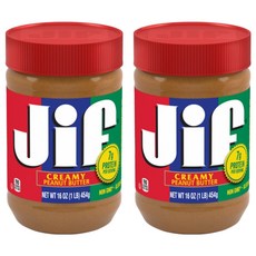 Jif 지프 크리미 땅콩버터, 454g, 2개