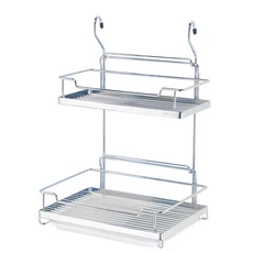 DAY&DAY 日日家居 雙層架 活動掛式 ST2297L #304不鏽鋼 附美耐皿滴水盤, 銀色, 1個