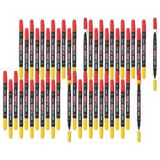 펜맥스 양면 컴퓨터용 사인펜 레드 + 블랙, 혼합색상, 48개