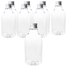 Glassdomae DN400 透明飲品容器 鋁製銀色瓶蓋, 400ml, 8個