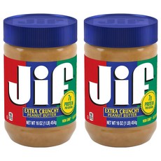 Jif 크런치 땅콩버터, 454g, 2개