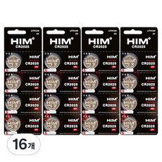 힘 코인건전지 CR2025 3V, 4개입, 16개