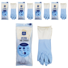 태화 면코팅 투톤 고무장갑 양손착용, 블루, 대(L), 5세트