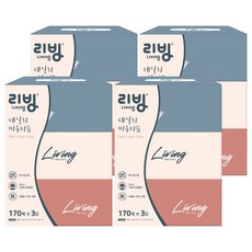 리빙티슈 데일리 펄프 미용티슈 2겹, 12개, 170개입
