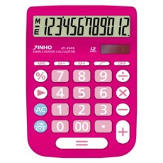 JINHO 京禾 12位元 雙電源桌上型計算機 JH-2646-P, 1台, 蓍草花粉