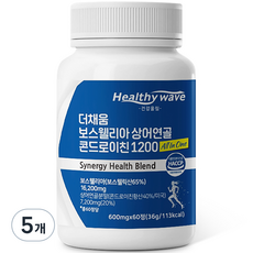 건강울림 더채움 보스웰리아 상어연골 콘드로이친 1200 All In One 60정, 5개, 36g