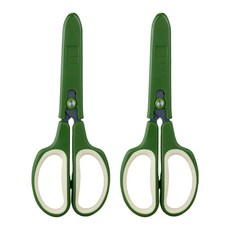 ABEL 力大牌 砧鋒雙曲率防沾黏事務剪刀, 2支, 綠色