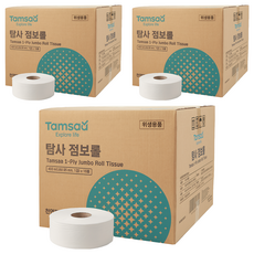 Tamsaa 壓花單層捲筒衛生紙，100%原生紙漿, 400m, 16捲, 3盒